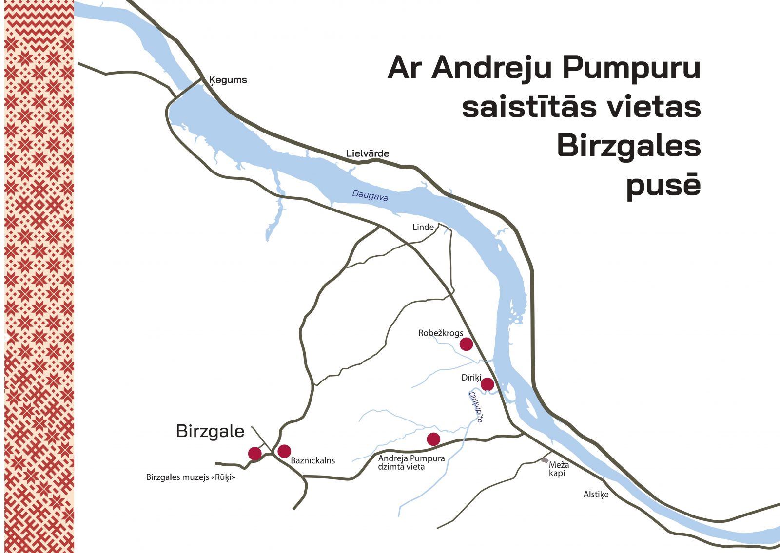 Andreja Pumpura ekskursija - pieturpunkti