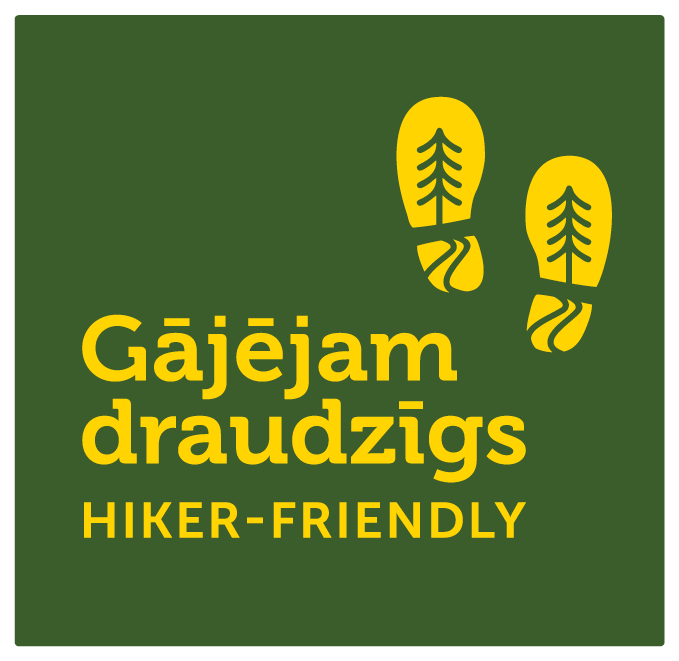 Ogres novada Tūrisma informācijas centram - Hikers frendly/gājējiem draudzīgs zīme