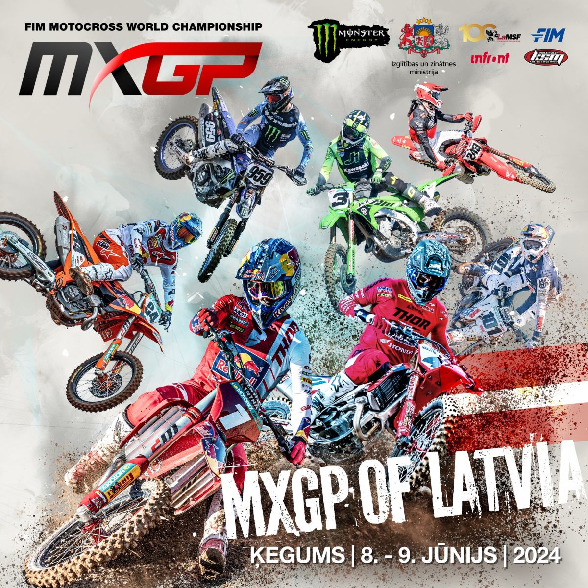 MXGP World and European Motocross Championship in Ķegums, in Motocross Sports Track  "Golden horse"